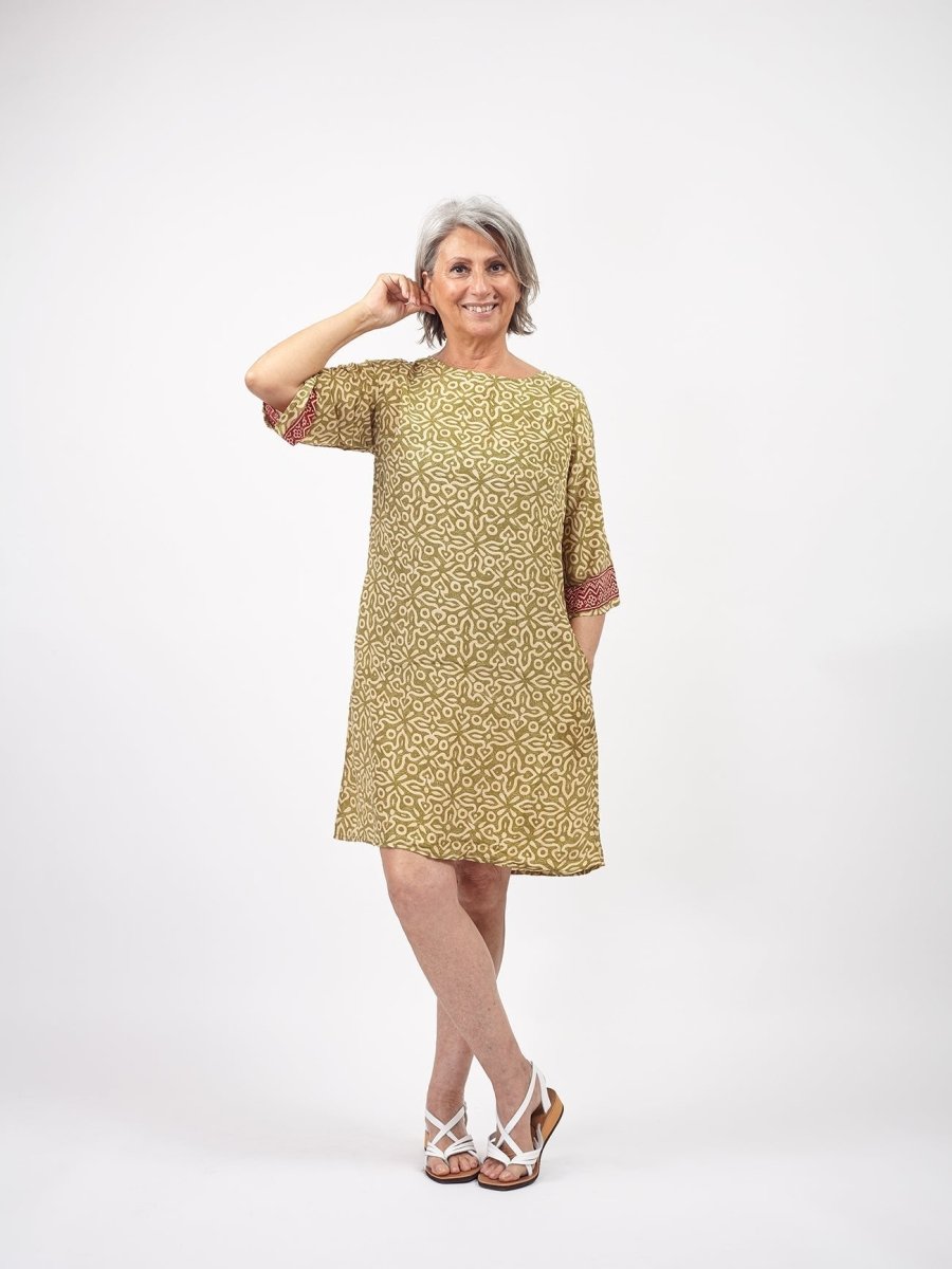 Vestito corto in seta Tracy - verde - Bijondo