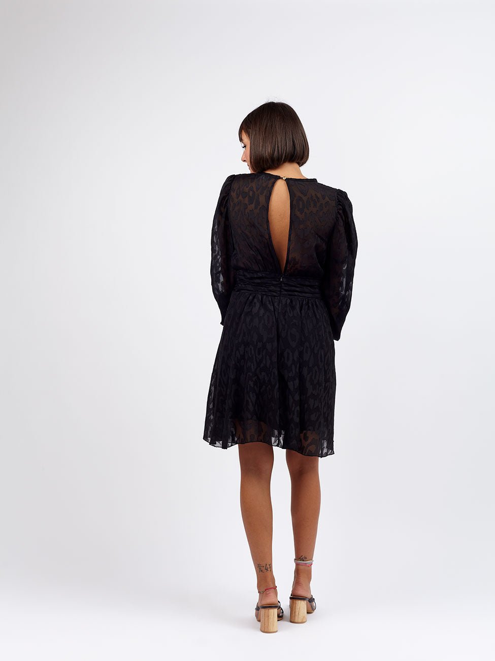 Vestito corto maculato Devore - nero - Bijondo