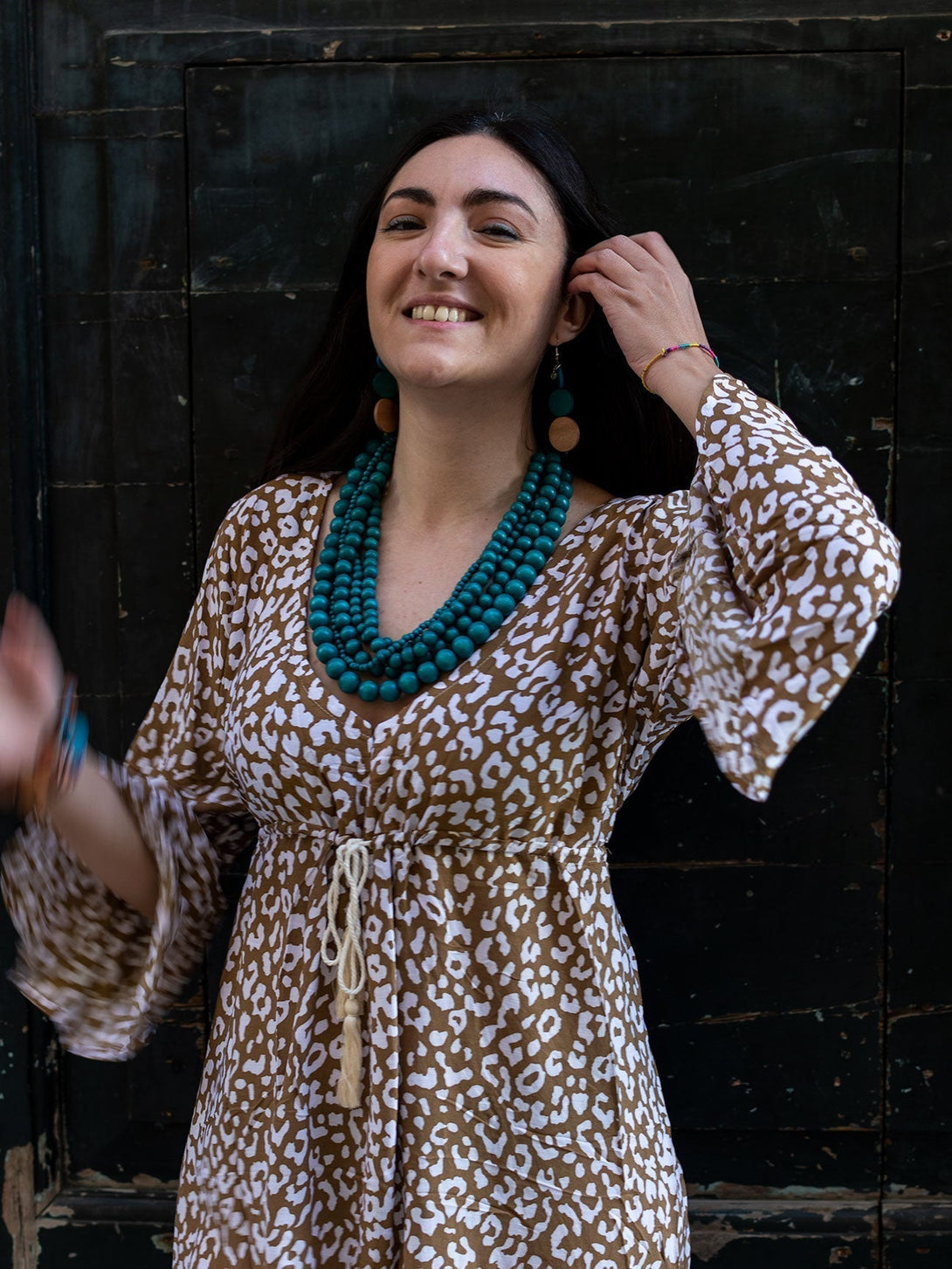 Vestito corto manica lunga Paola - maculato - Bijondo