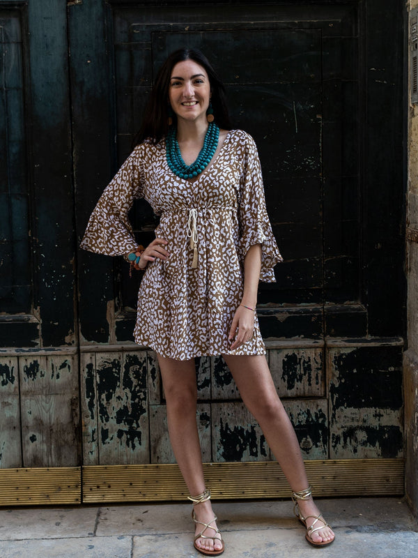 Vestito corto manica lunga Paola - maculato - Bijondo