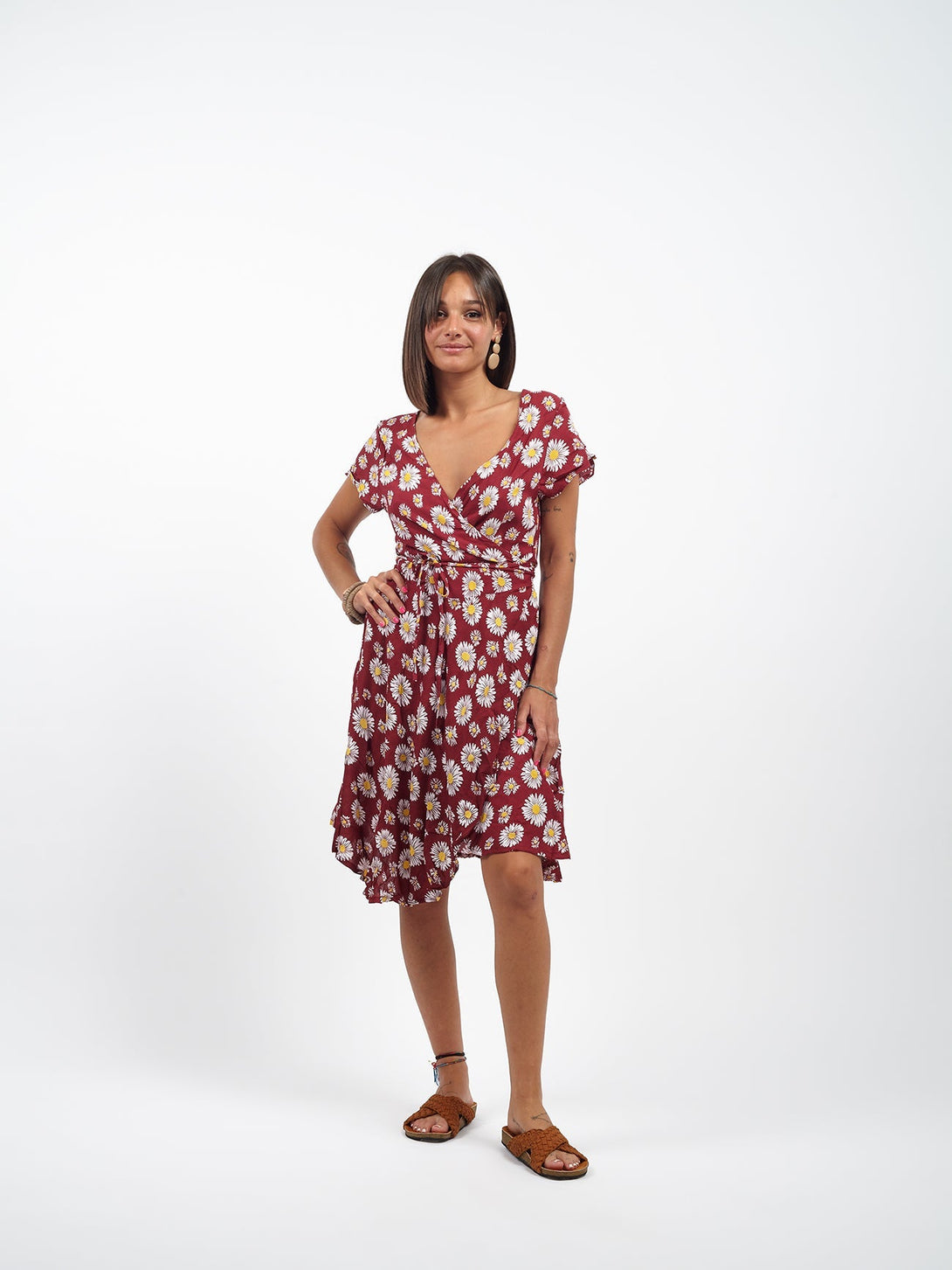 Vestito corto portafoglio Giorgia-verde-Bijondo