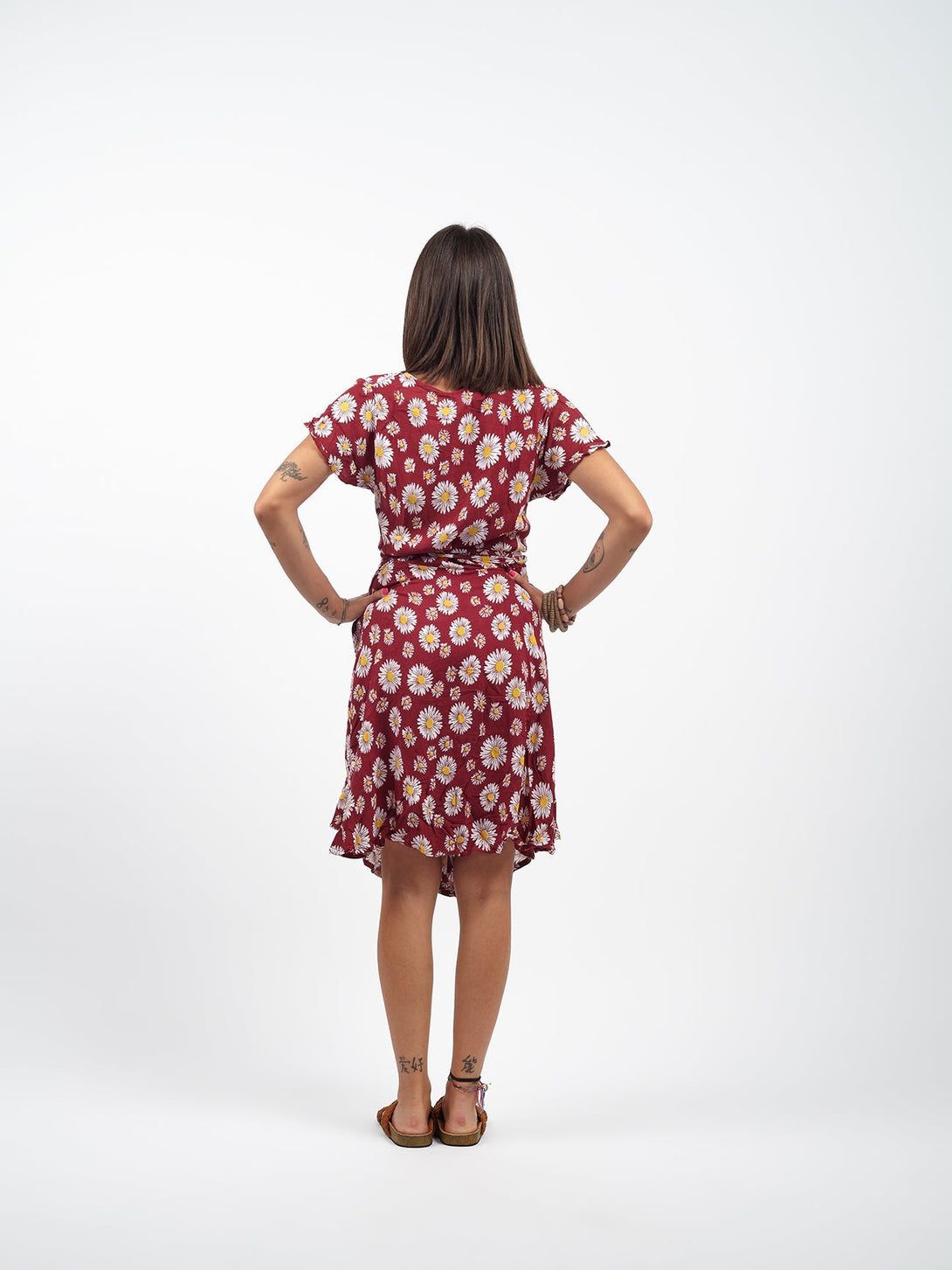 Vestito corto portafoglio Giorgia-verde-Bijondo