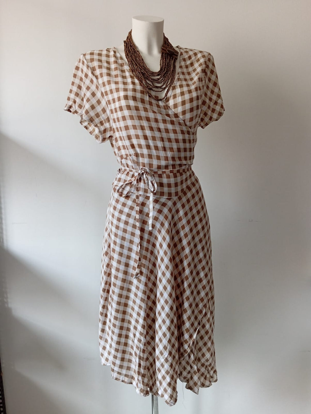 Vestito corto portafoglio Giorgia-marrone-taglia unica-Bijondo