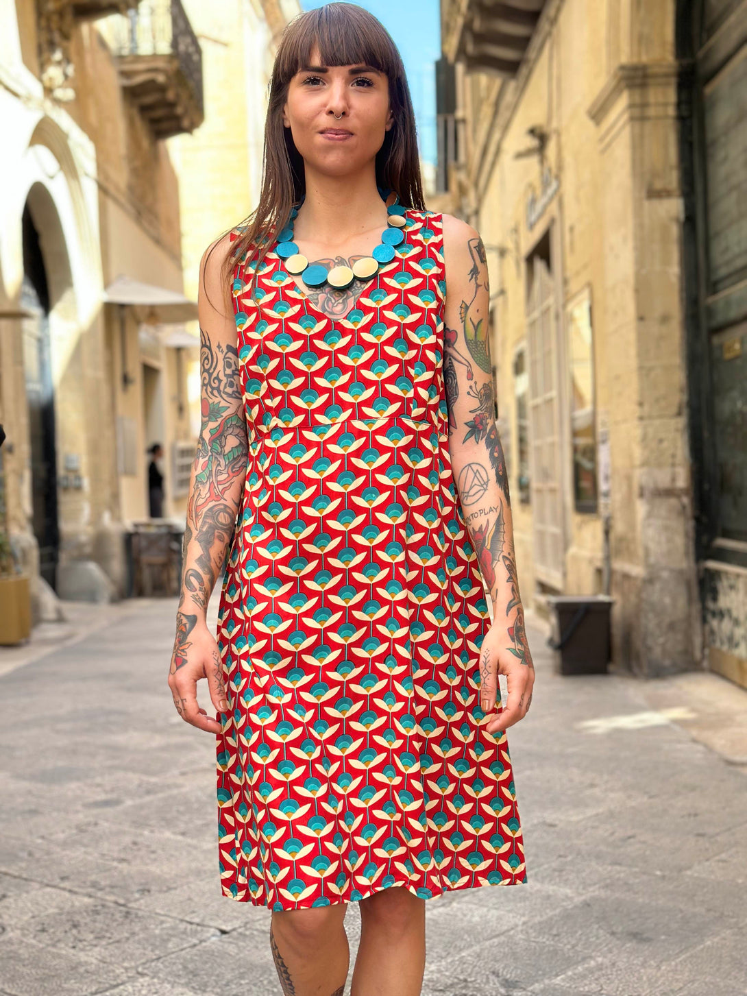 Vestito corto rayon Babette-Vestito-Bijondo-rosso-S-M-Bijondo