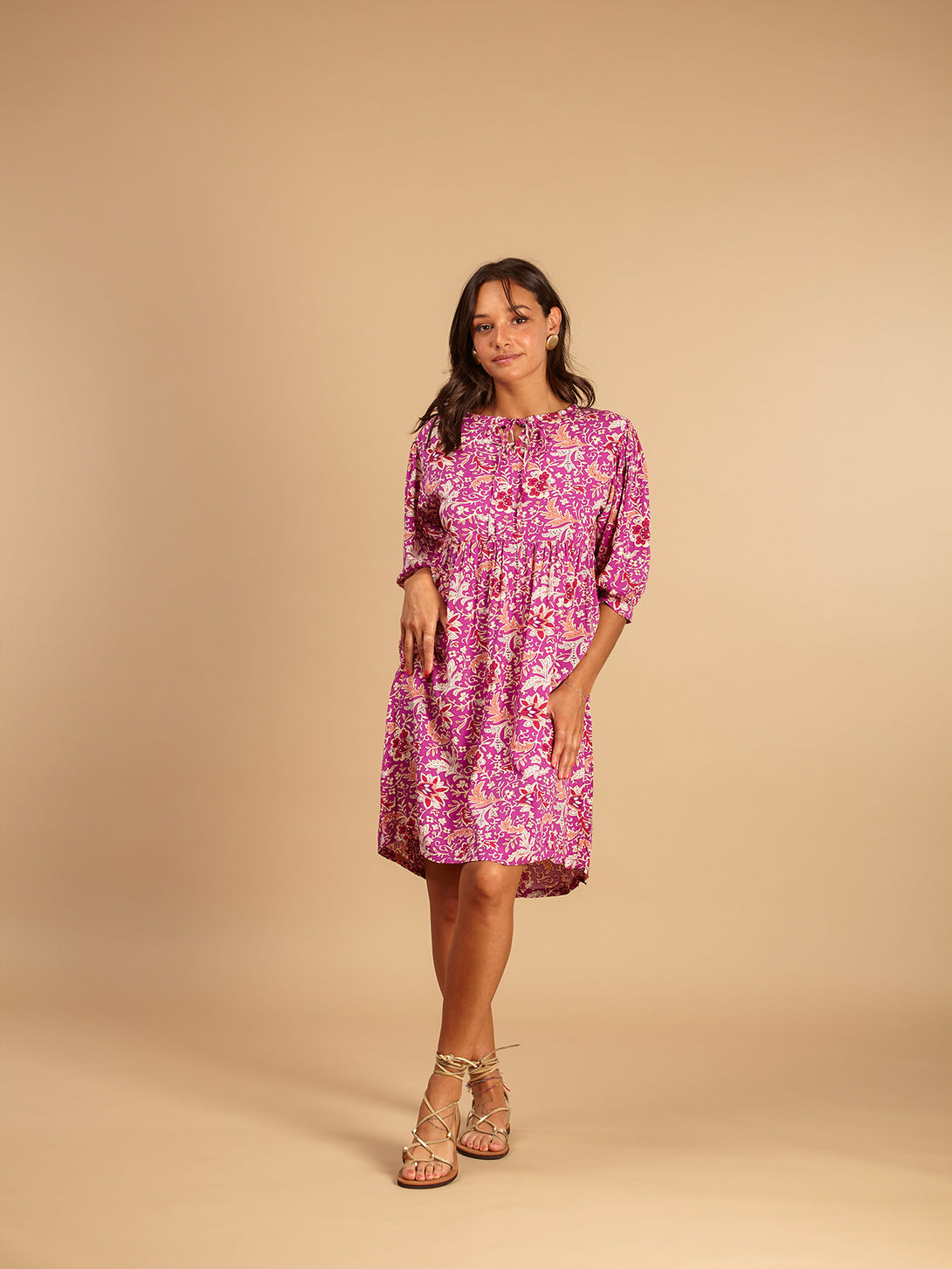 Vestito corto rayon Janice-vestito-Bijondo-Fucsia-XS-S-Bijondo