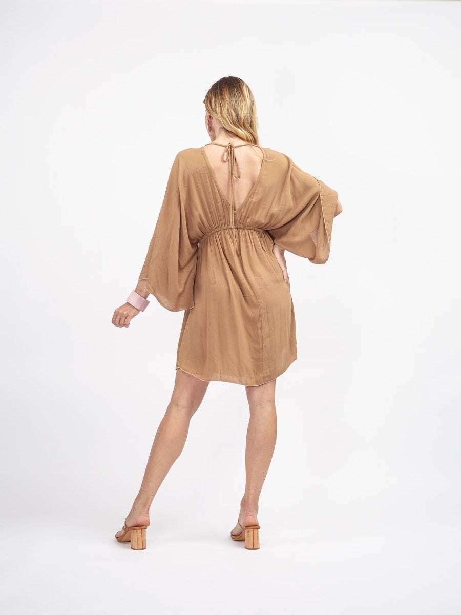 Vestito corto rayon Willow - cappuccino - Bijondo