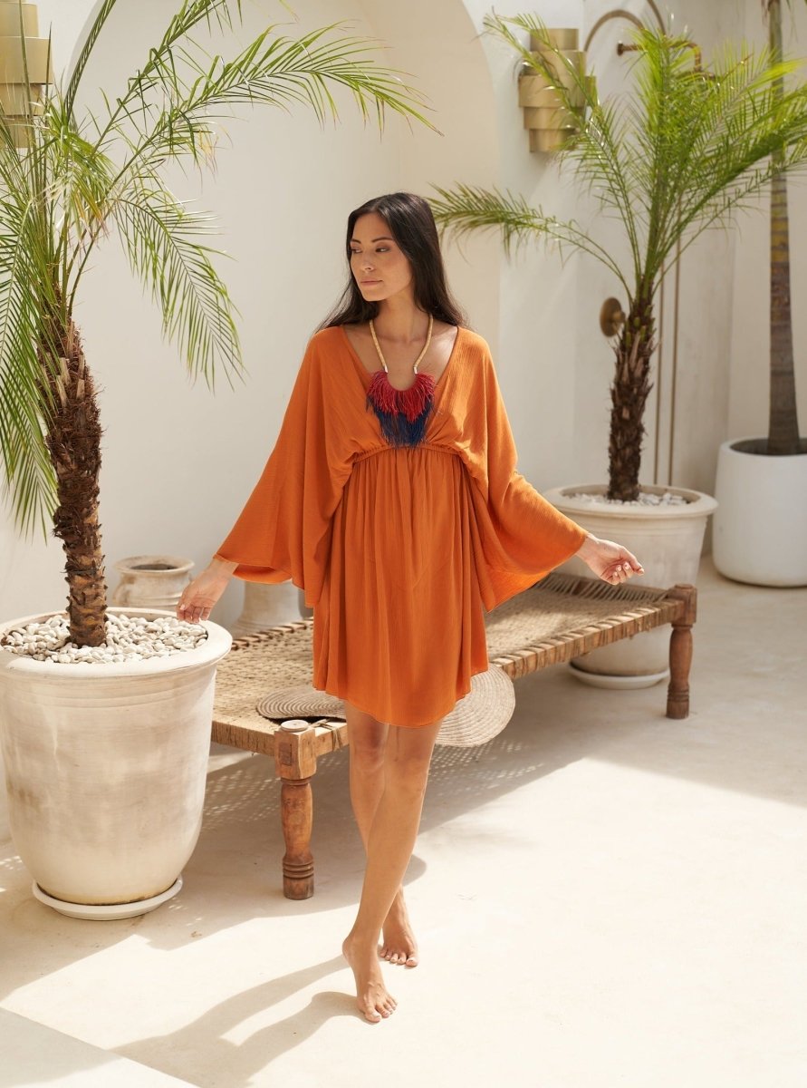 Vestito corto rayon Willow - cappuccino - Bijondo