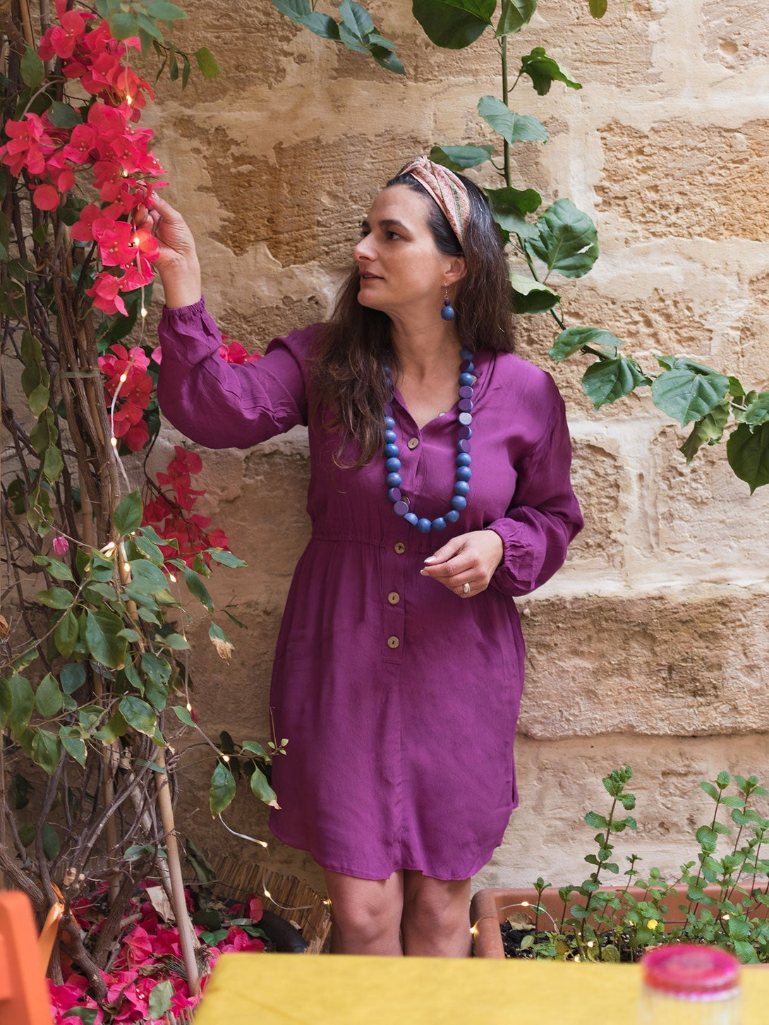 Vestito corto rayon con bottoni Noemi - bianco - Bijondo