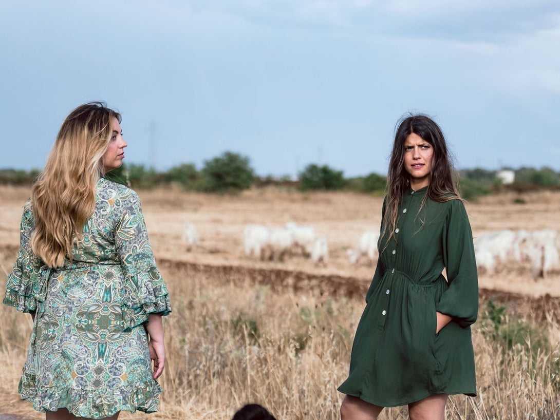 Vestito corto rayon con bottoni Noemi - bianco - Bijondo