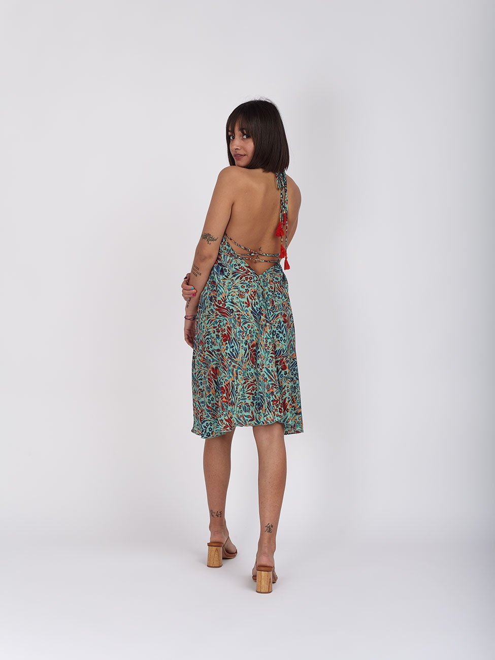 Vestito Nina corto - turchese - Bijondo