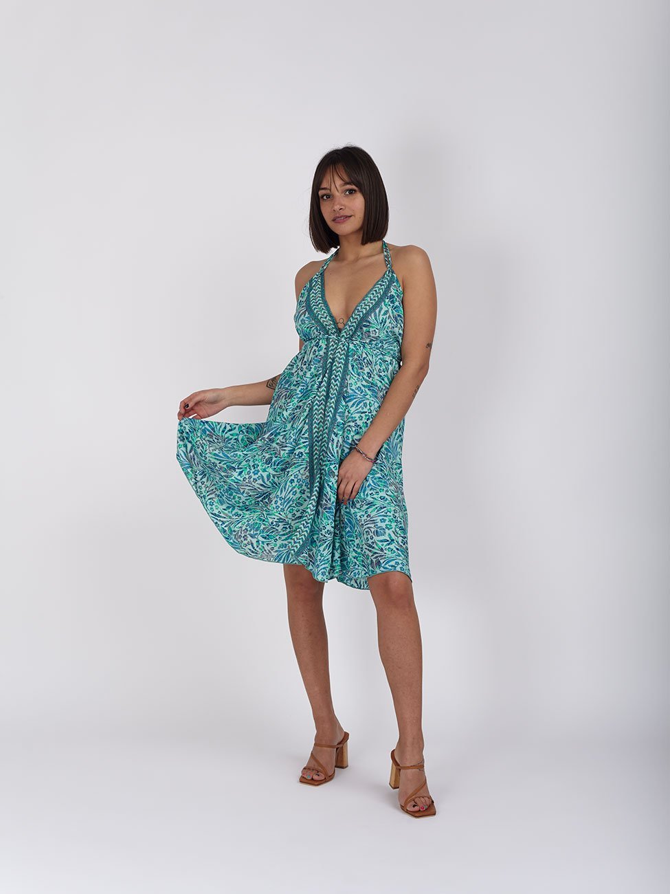 Vestito Nina corto - celeste - Bijondo