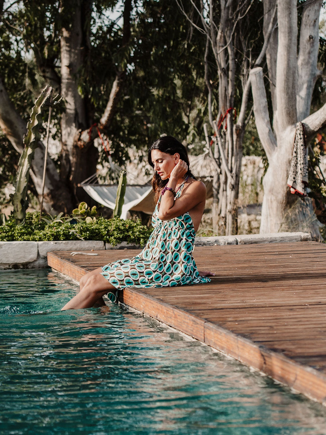 Vestito corto seta open back Simona-arancione-taglia unica-Bijondo