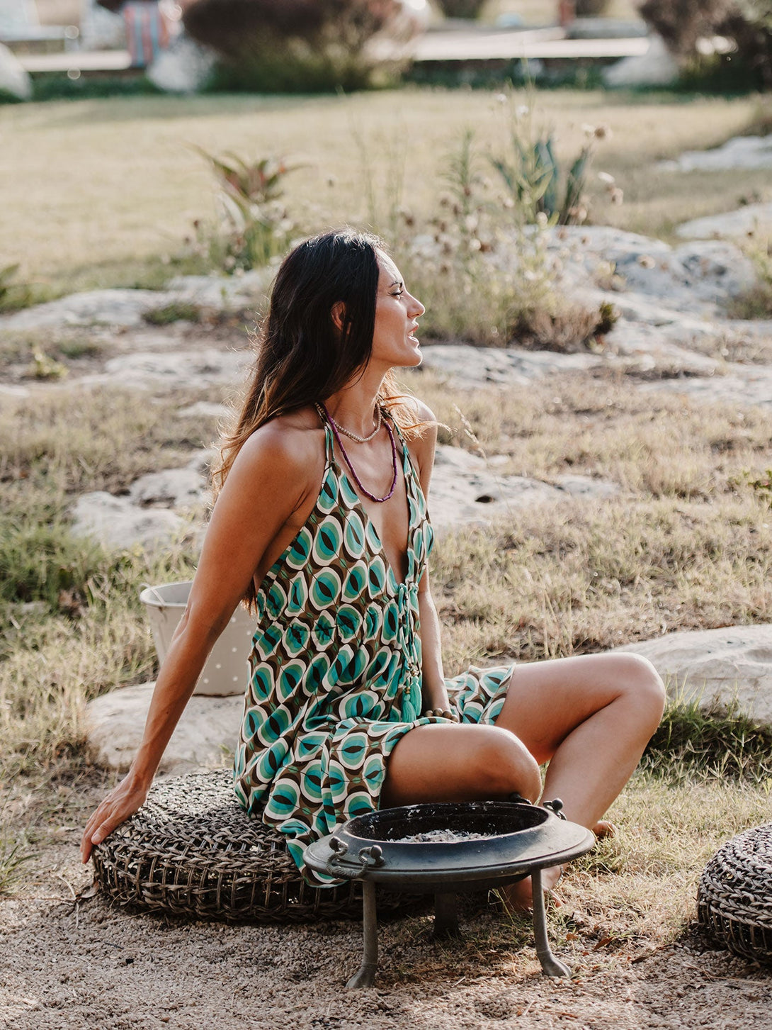 Vestito corto seta open back Simona-arancione-taglia unica-Bijondo