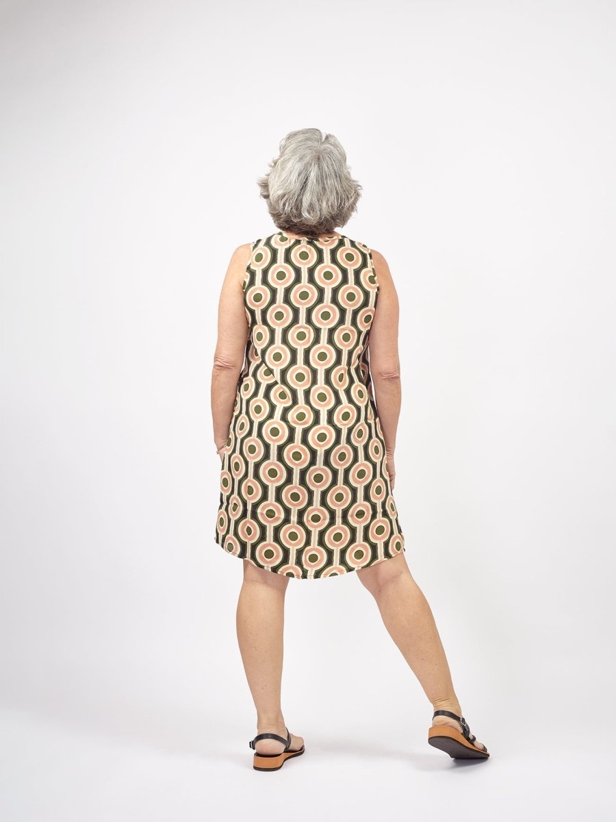 Vestito corto smanicato in seta Alice - pesca - Bijondo