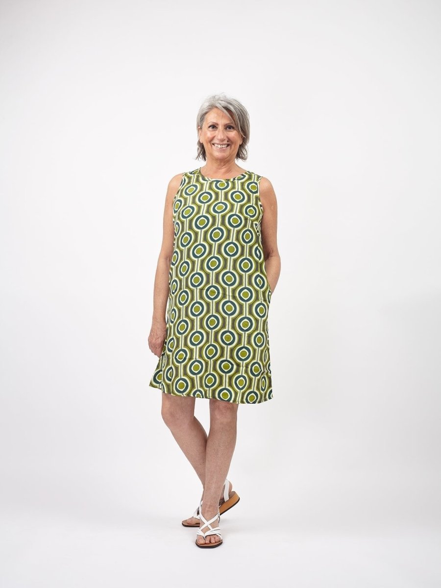 Vestito corto smanicato in seta Alice - pesca - Bijondo