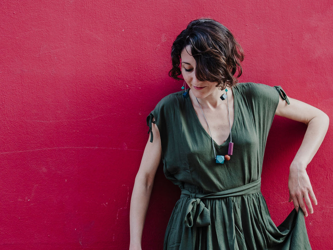 Vestito corto spallina regolabile Dolly-verde-S-M-Bijondo