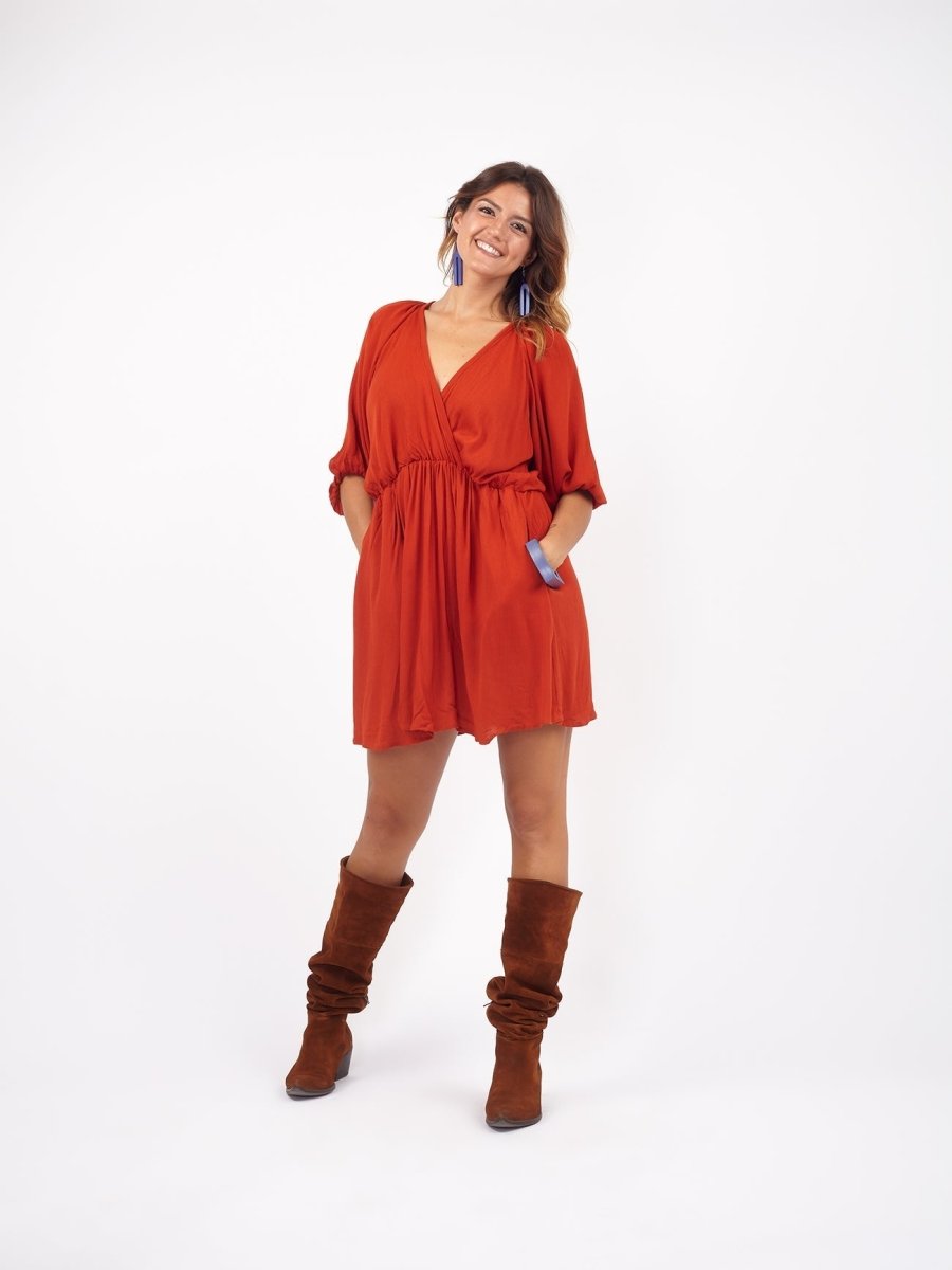 Vestito corto svasato Marlow - magenta - Bijondo