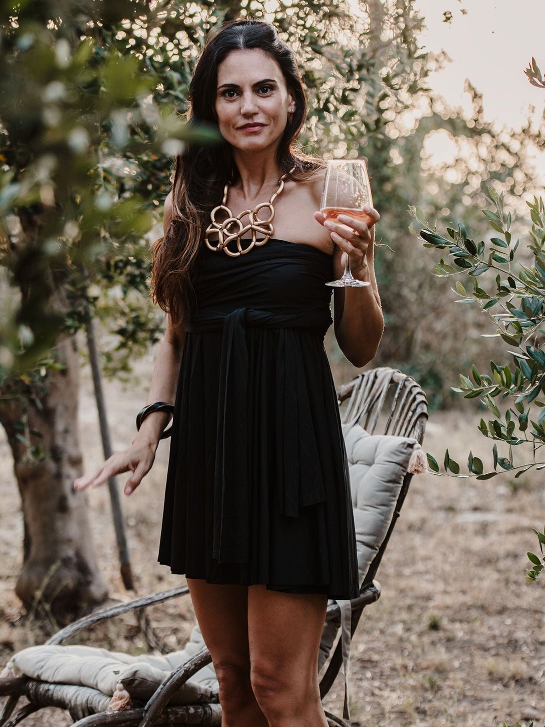 Vestito corto trasformabile Ayunita Infinity-nero-taglia unica-Bijondo