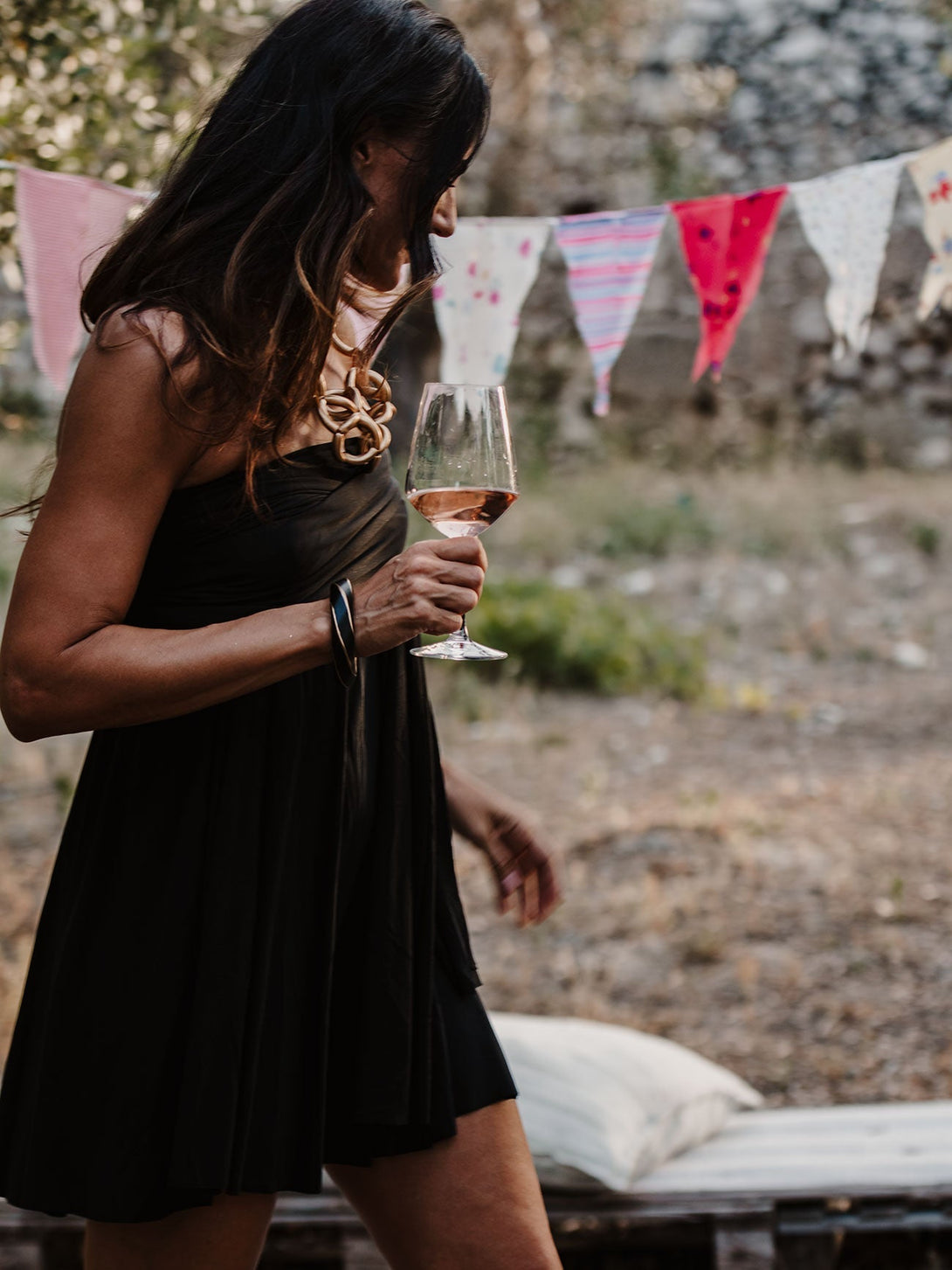 Vestito corto trasformabile Ayunita Infinity-nero-taglia unica-Bijondo