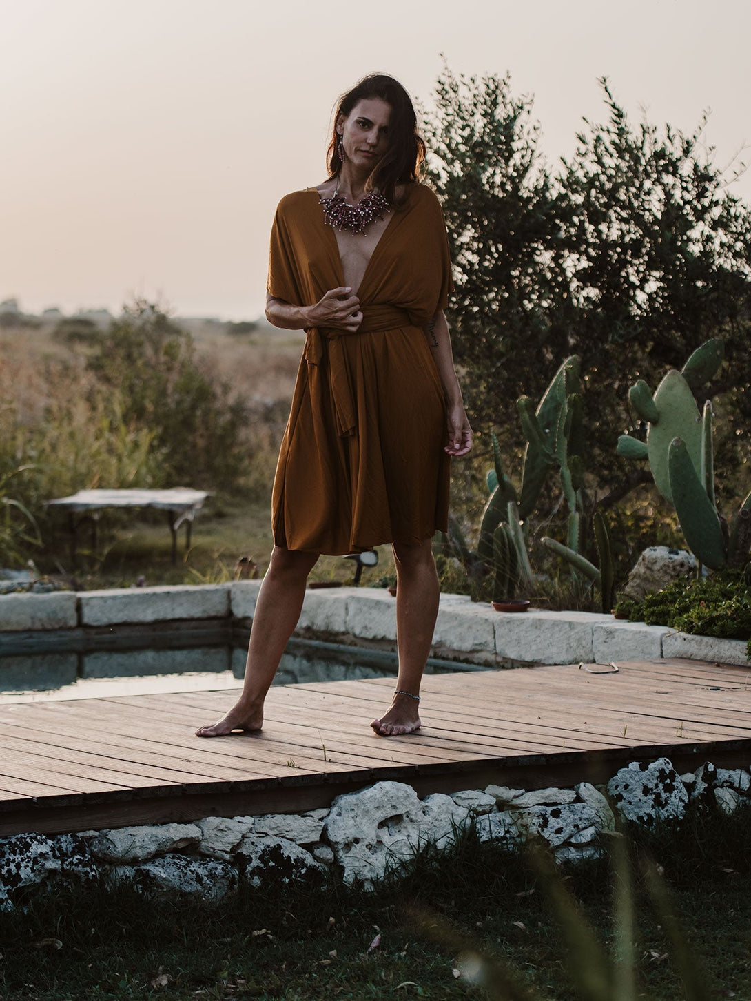 Vestito corto trasformabile Ayunita Infinity-nero-taglia unica-Bijondo