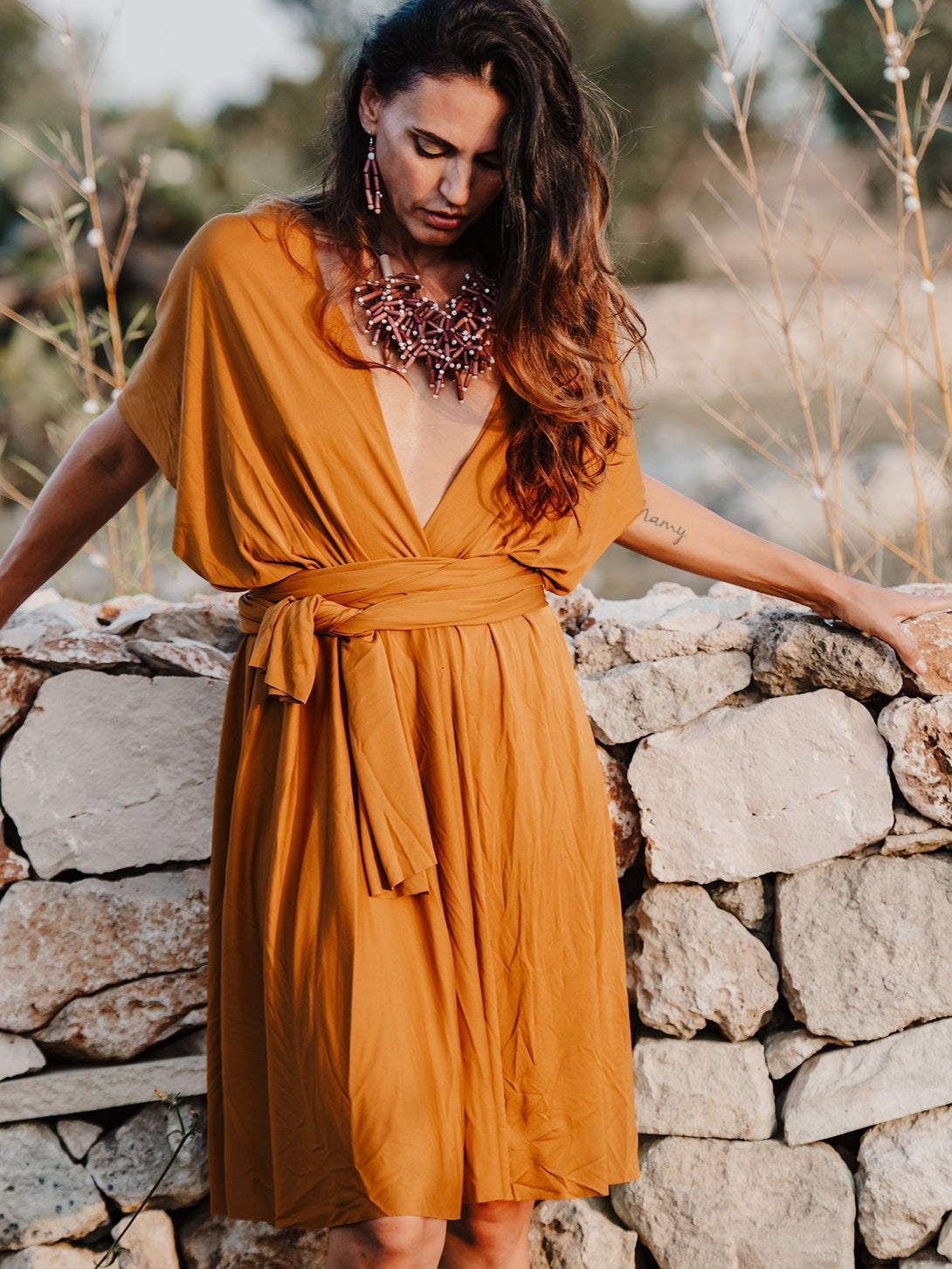 Vestito corto trasformabile Ayunita Infinity-nero-taglia unica-Bijondo