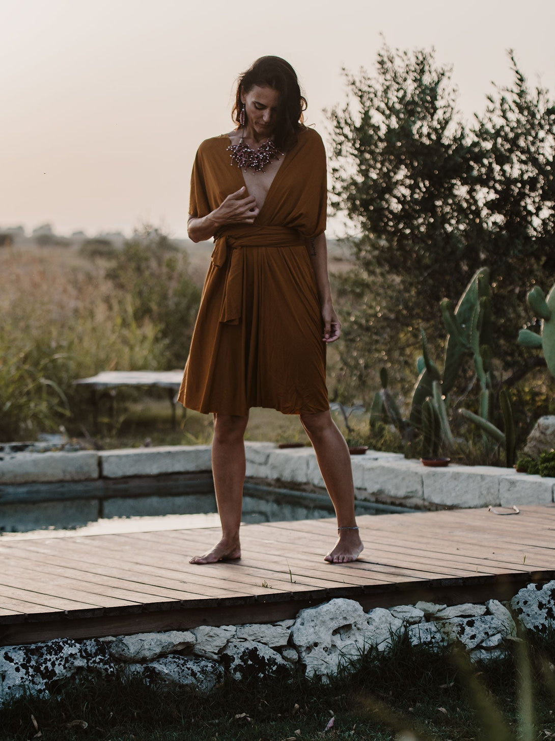 Vestito corto trasformabile Ayunita Infinity-nero-taglia unica-Bijondo