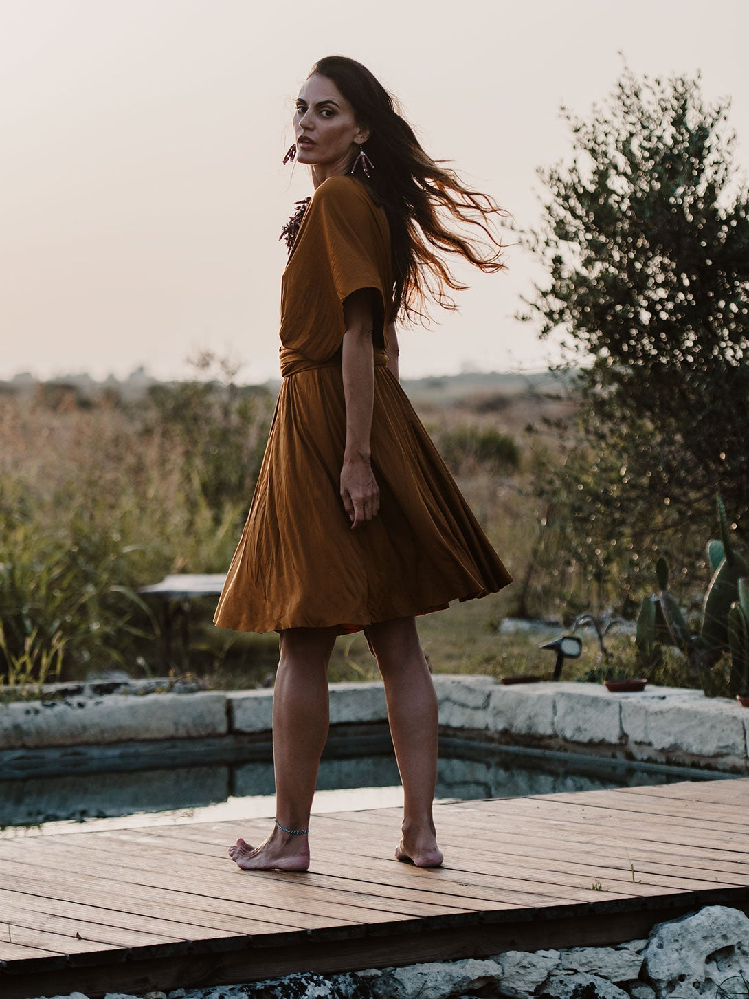 Vestito corto trasformabile Ayunita Infinity-nero-taglia unica-Bijondo