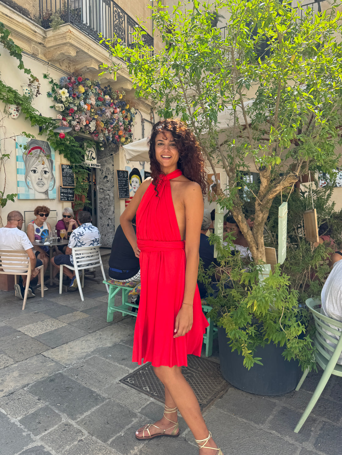 Vestito corto trasformabile Ayunita Infinity-Vestito-Bijondo-Rosso valentino-taglia unica-Bijondo