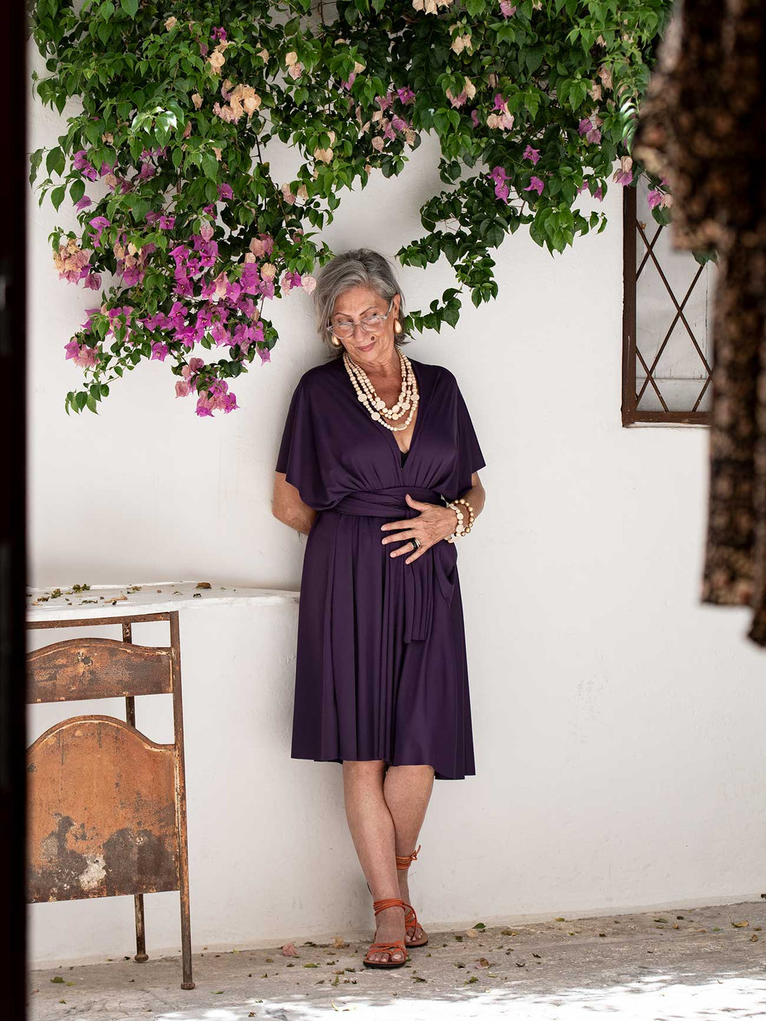 Vestito corto trasformabile Ayunita Infinity-Vestito-Bijondo-Viola-taglia unica-Bijondo