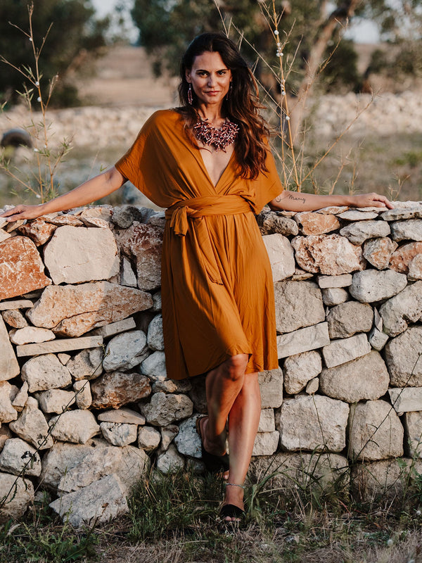 Vestito corto trasformabile Ayunita Infinity-nero-taglia unica-Bijondo