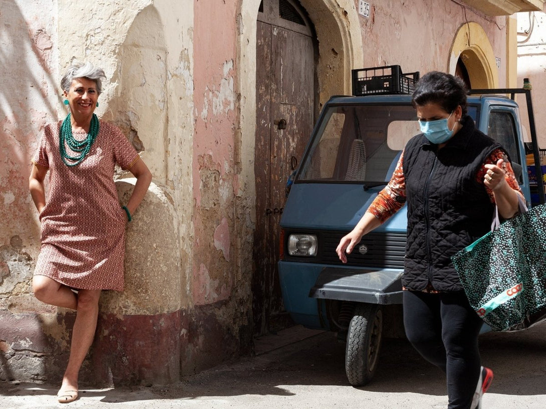 Vestito corto Seta Lilou - rosso - Bijondo