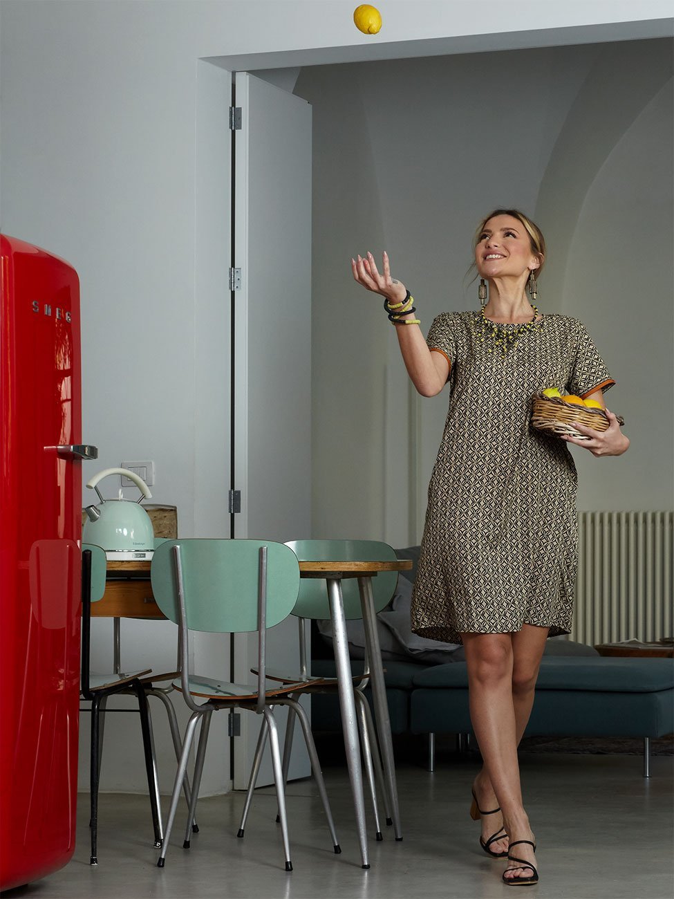 Vestito corto Seta Lilou - rosso - Bijondo