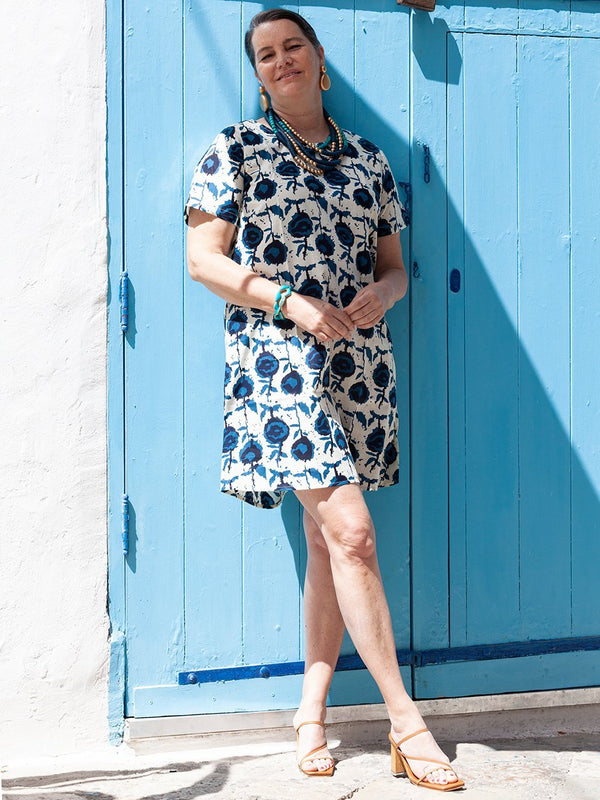 Vestito cotone Reverie cotone - blu - Bijondo