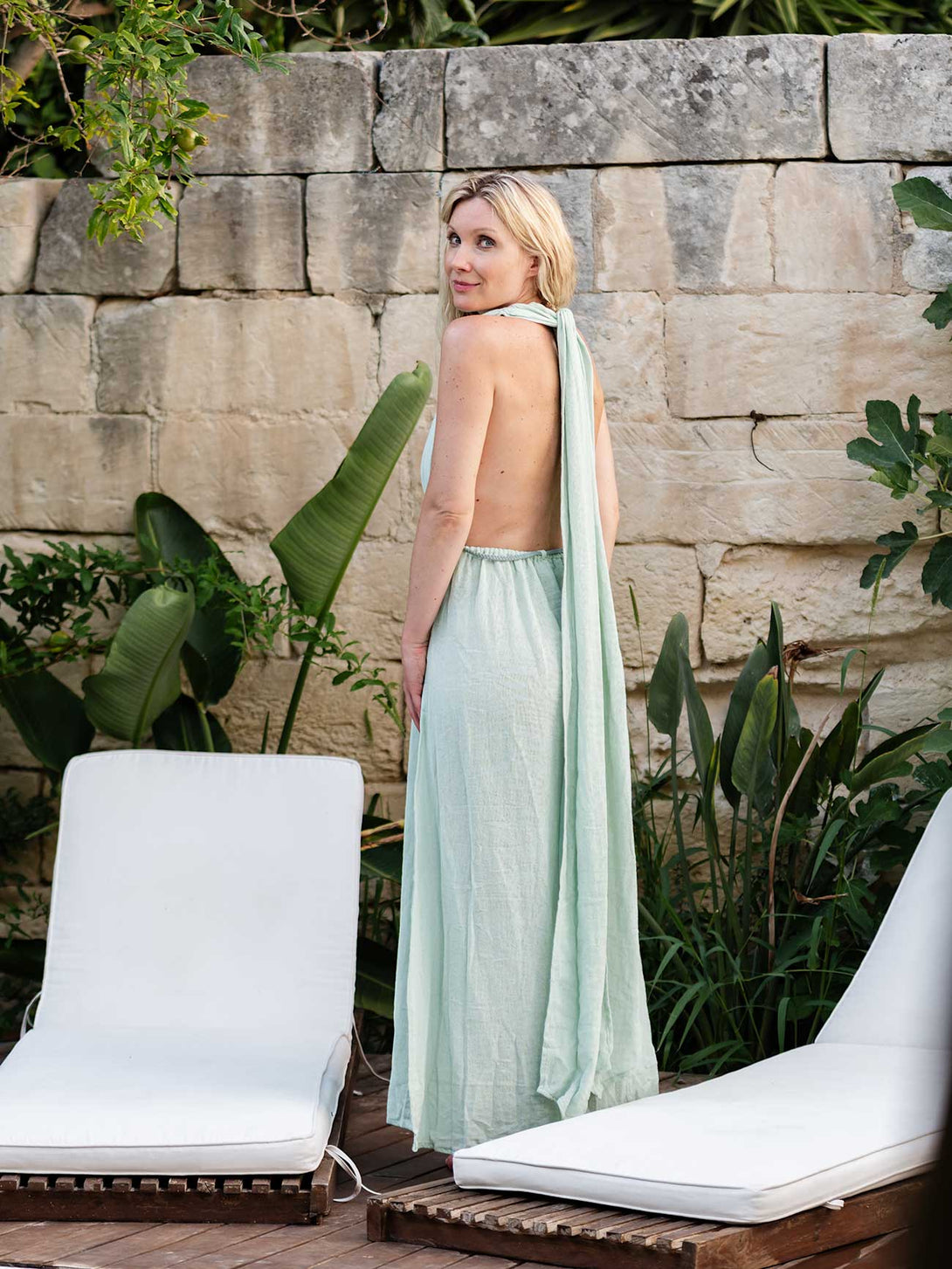 Vestito cotone greige trasformabile Livia-vestito-Bijondo-Bijondo