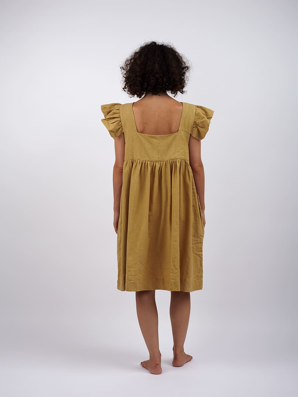 Vestito cotone mini Bharti - beige - Bijondo