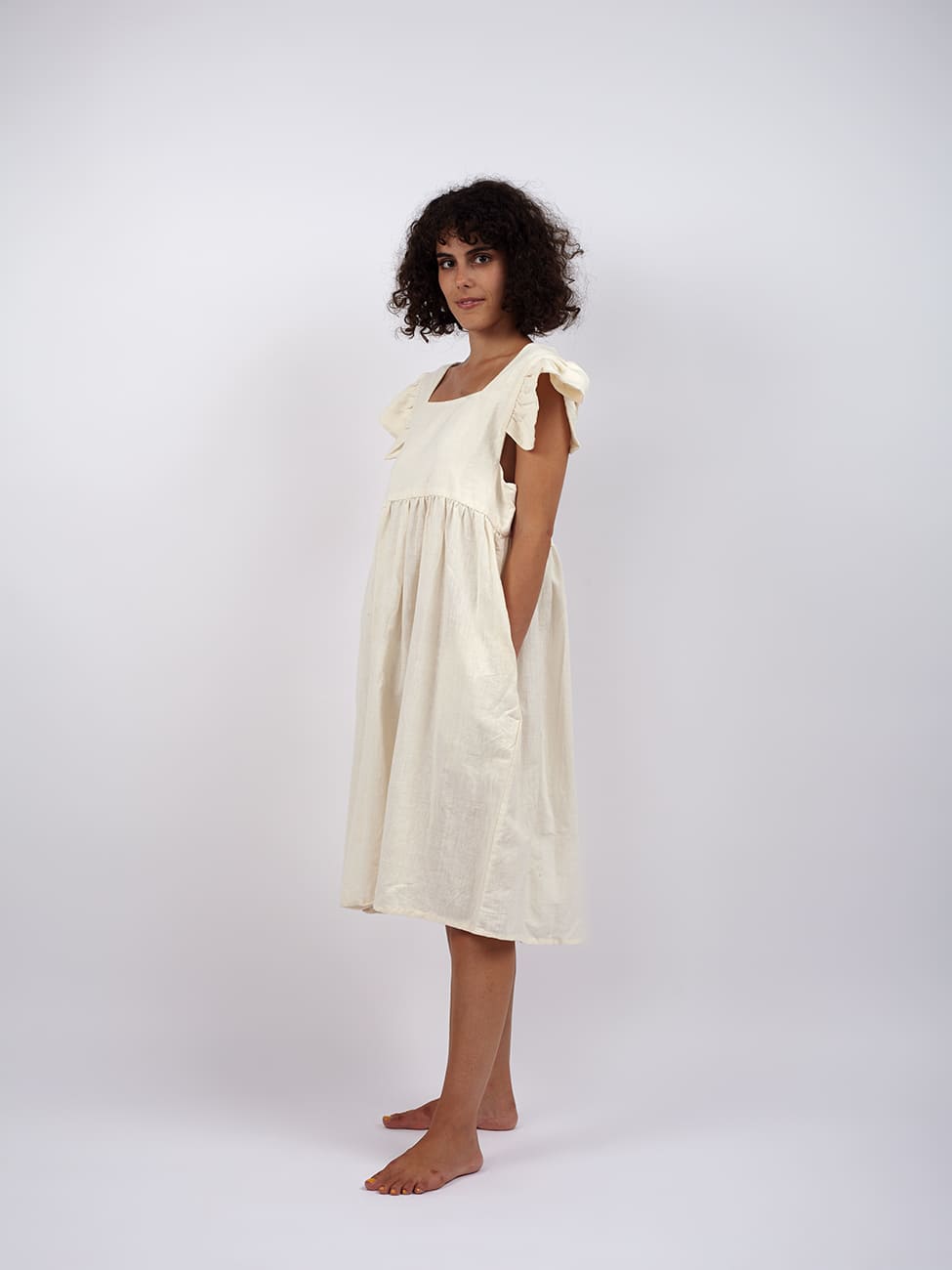 Vestito cotone mini Bharti - bianco - Bijondo