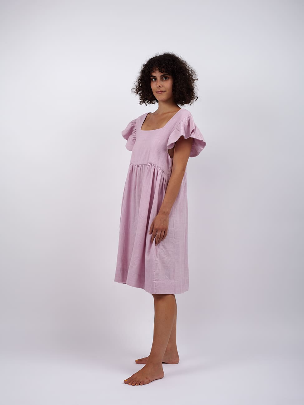 Vestito cotone mini Bharti - lilla - Bijondo