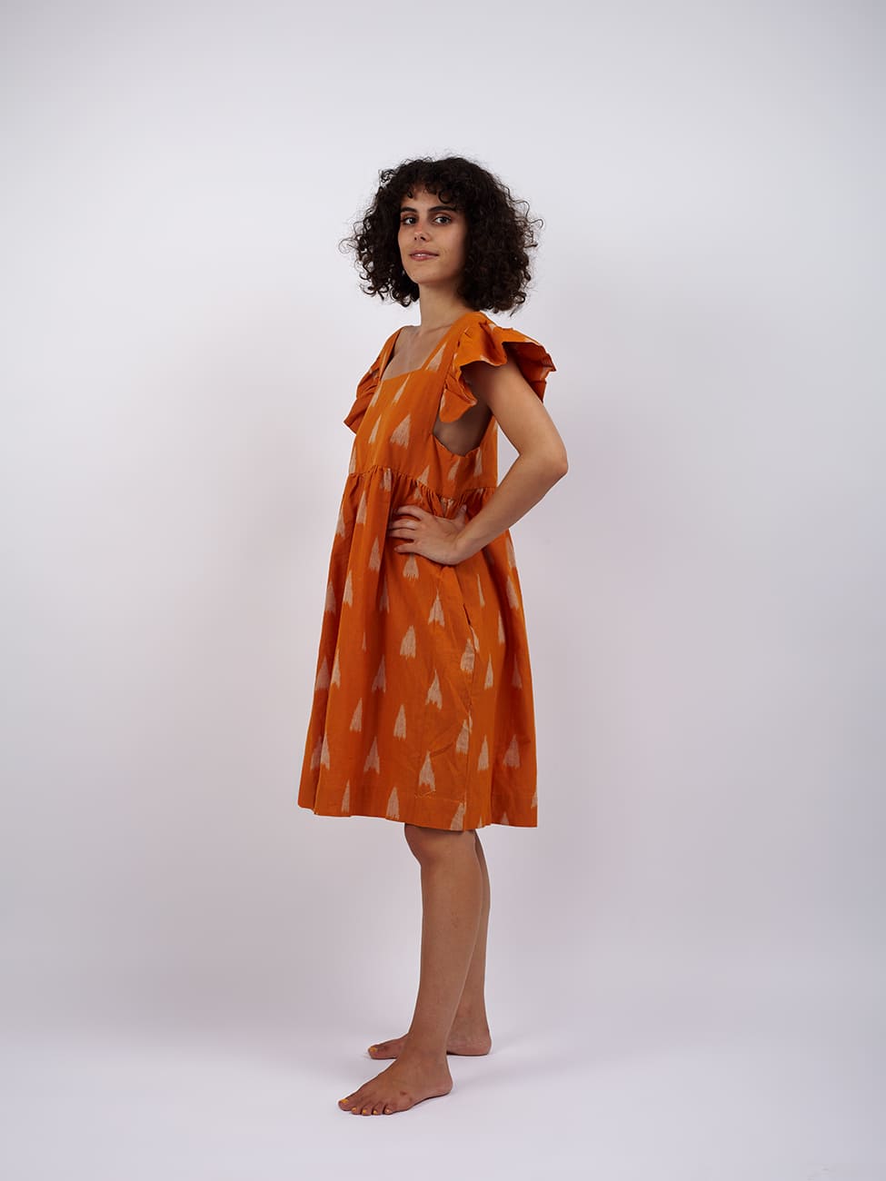 Vestito cotone mini Bharti - arancione - Bijondo