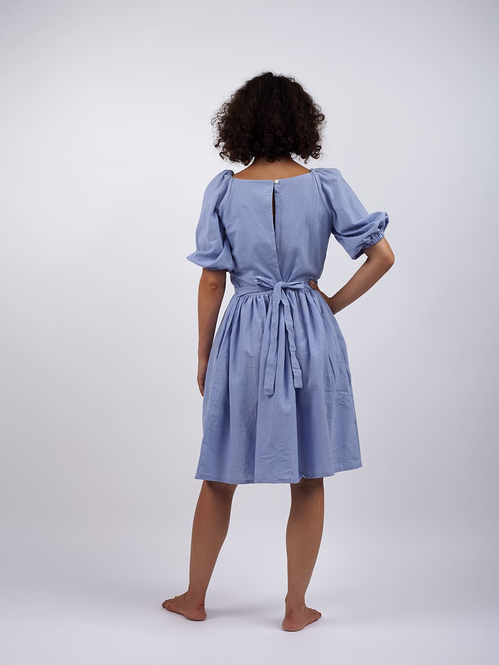 Vestito cotone mini Saraswati - lilla - Bijondo