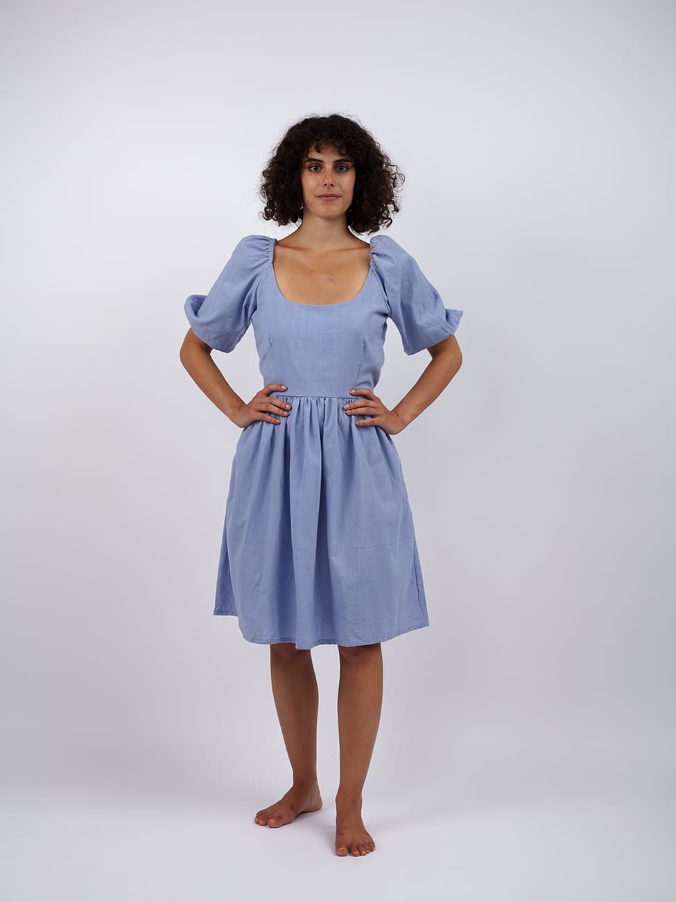 Vestito cotone mini Saraswati - lilla - Bijondo