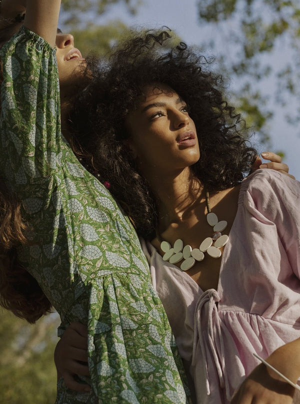 Vestito cotone mini block print Saraswati - XS-S - Bijondo