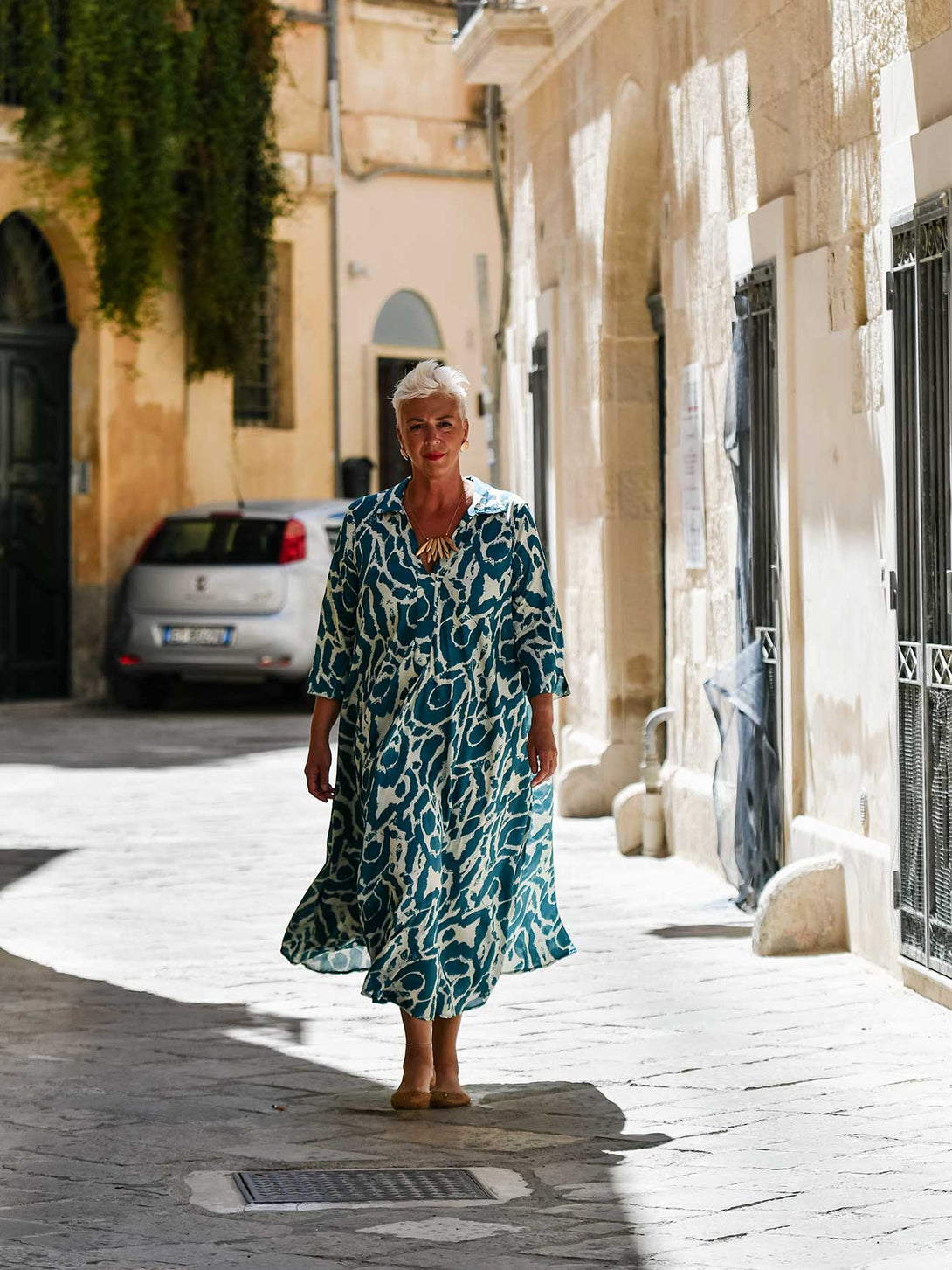 Vestito elegante, lungo, cotone Juliette-vestito-WhyY-Bijondo