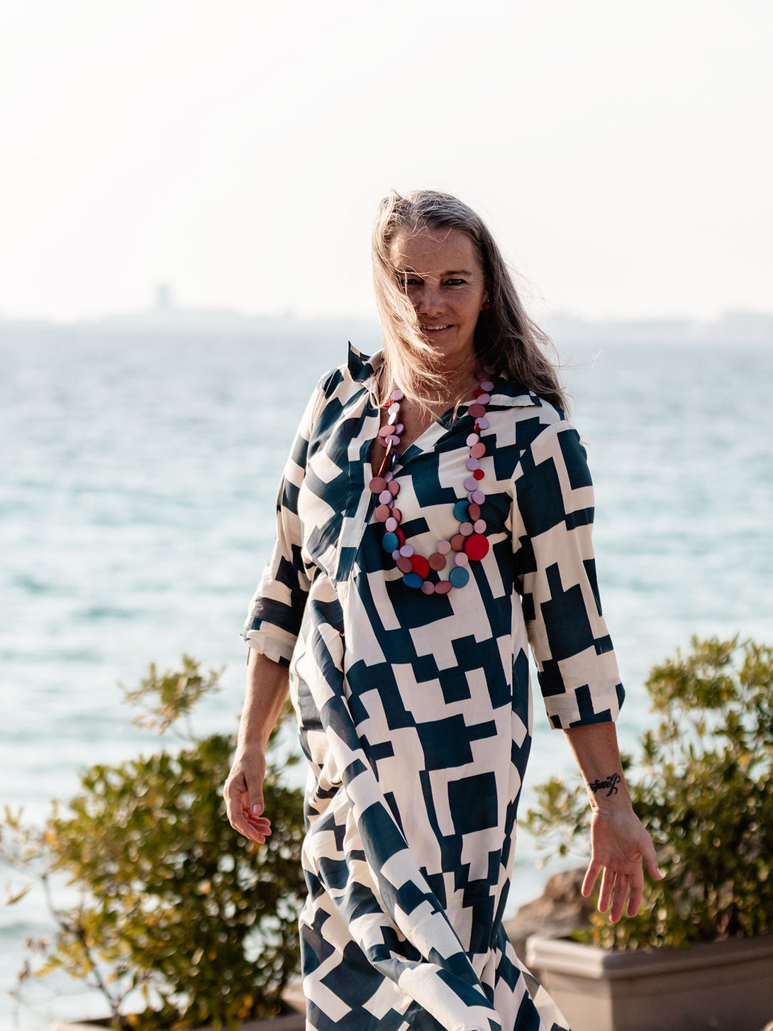 Vestito elegante, lungo, cotone Juliette-vestito-WhyY-Blu scuro-S-M-Bijondo