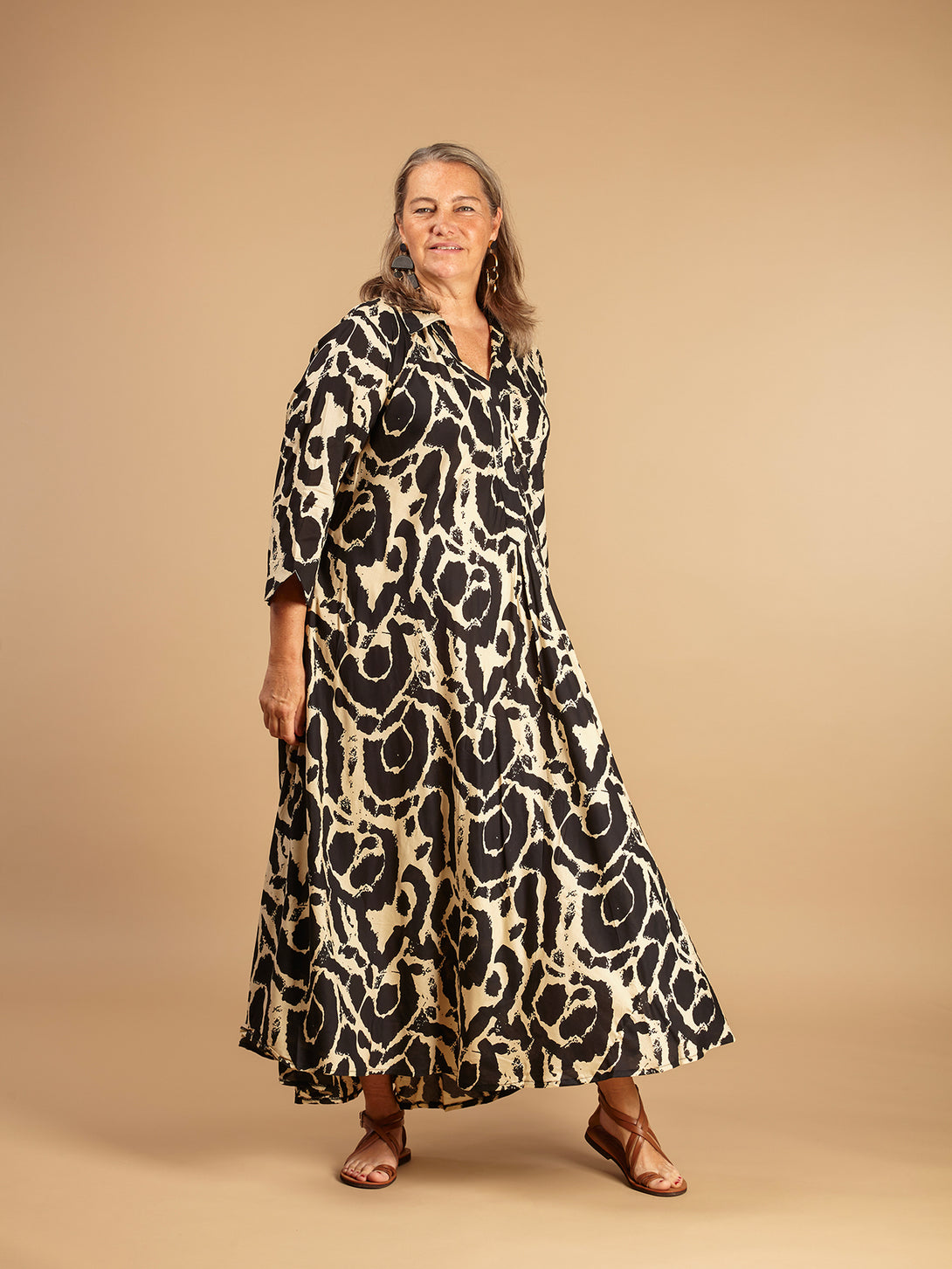 Vestito elegante, lungo, cotone Juliette-vestito-WhyY-Nero-S-M-Bijondo