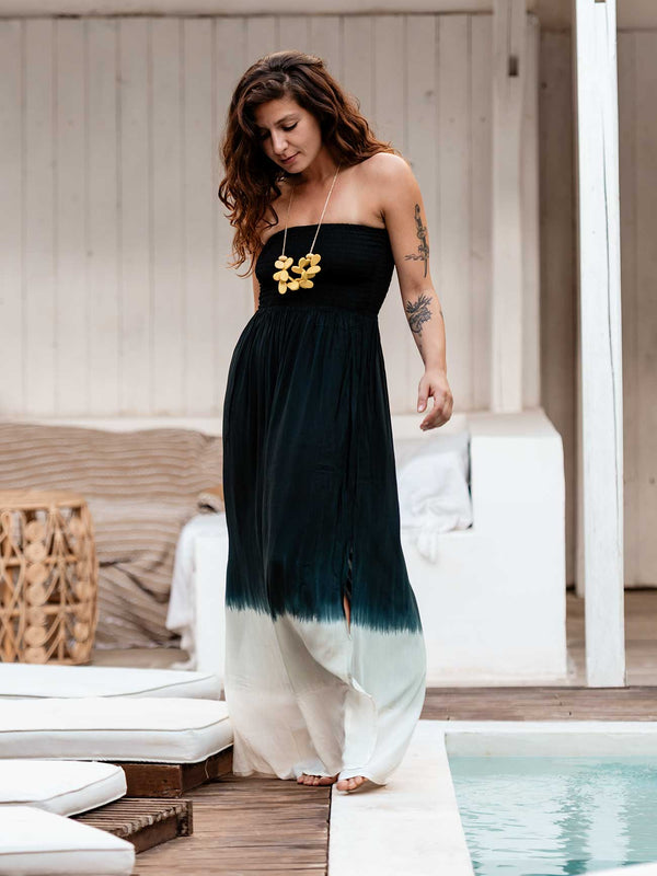 Vestito in Rayon con Top Elasticizzato e Sfumature di Colore Kai-vestito-Bijondo-Bijondo