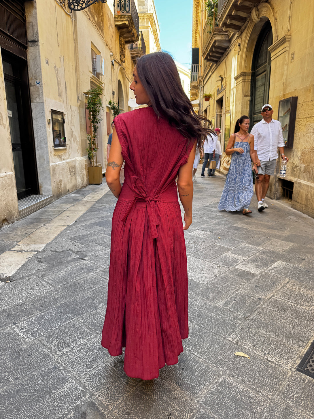 Vestito in taffetà effetto stropicciato Lilly-vestito-Bijondo-Bijondo