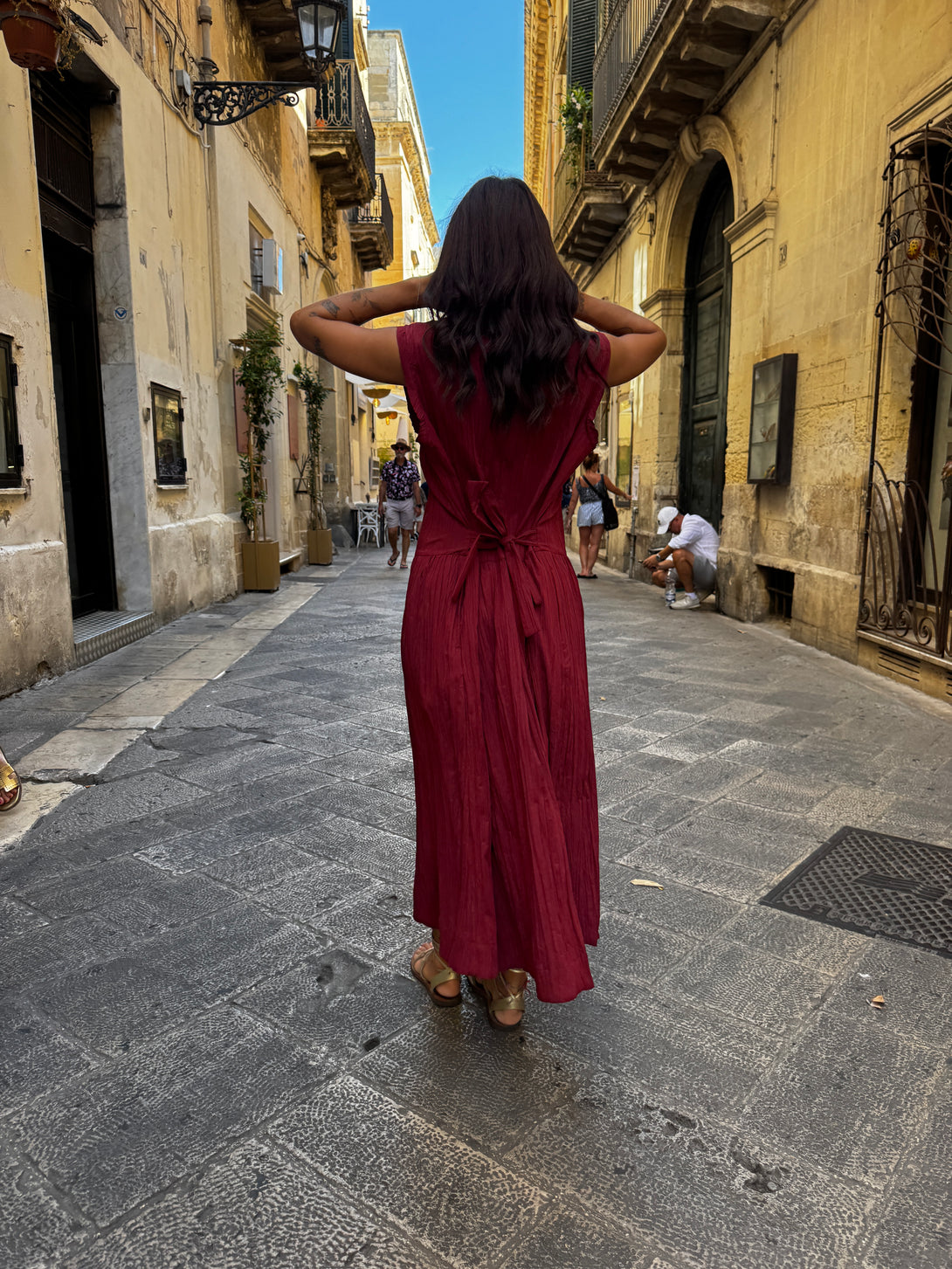 Vestito in taffetà effetto stropicciato Lilly-vestito-Bijondo-Bijondo