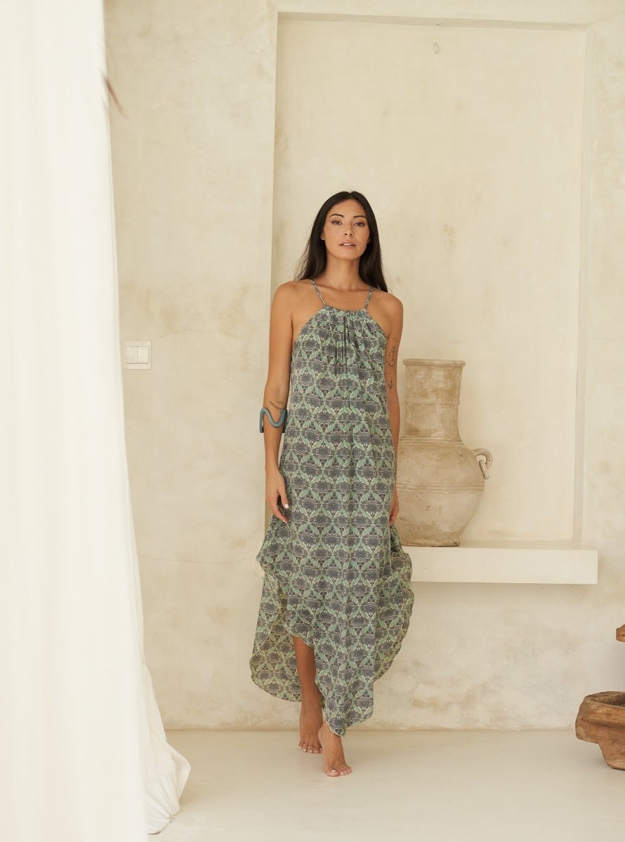 Vestito lungo Agata - acquamarina - Bijondo