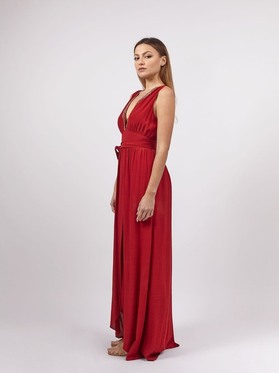 Vestito lungo Alessia - rosso - Bijondo