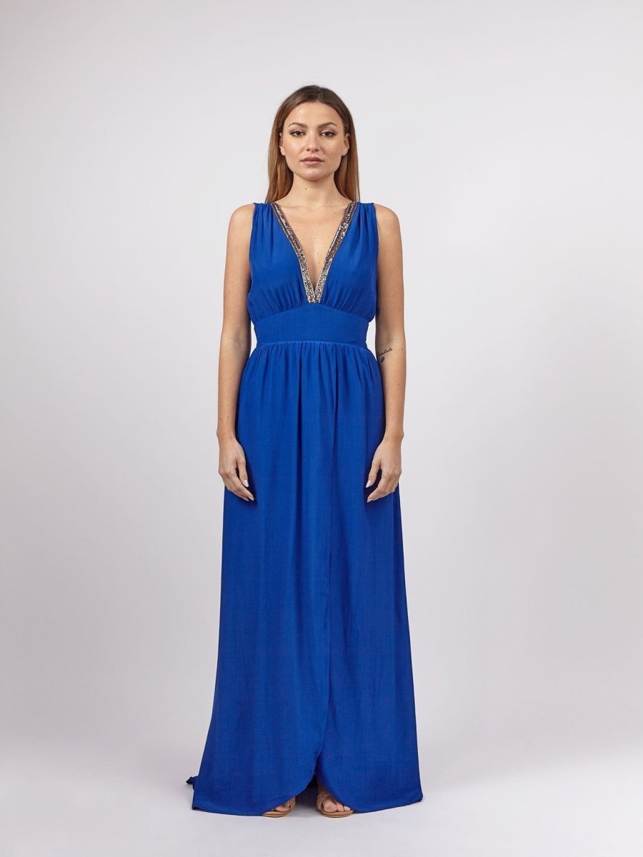 Vestito lungo Alessia - blu - Bijondo